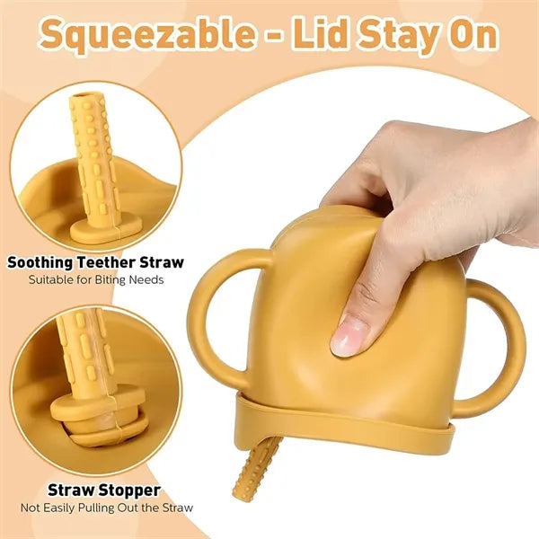 Silicone Baby Straw and Snack Cup