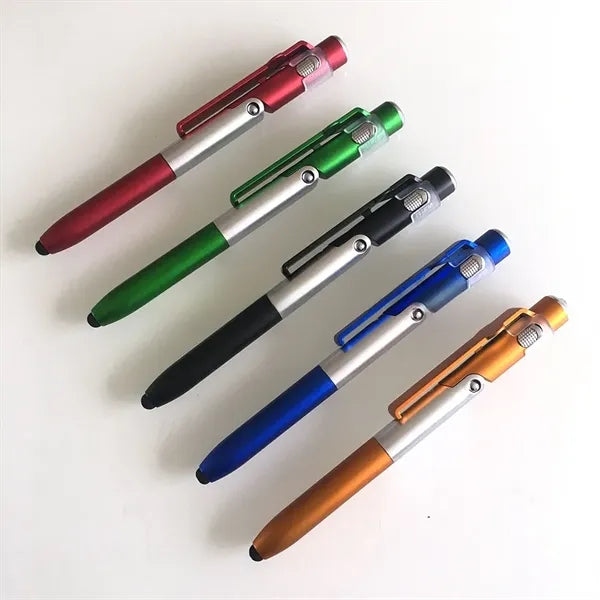 Logo Stylus Pen Holder Phone Stand LED Flashlight