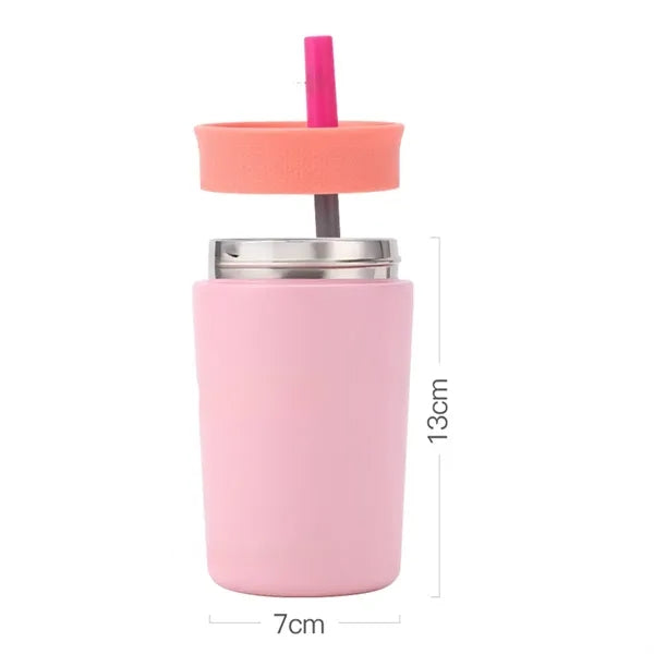 12oz Coffee Cup Mug Stainless Steel Insulation With Straw
