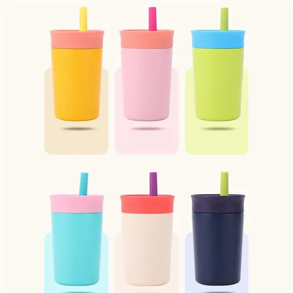 12oz Coffee Cup Mug Stainless Steel Insulation With Straw