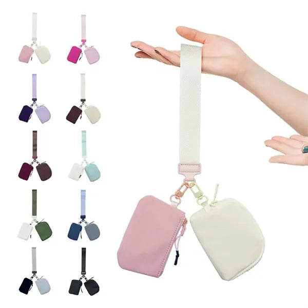 Stylish Compact Adjustable Strap Wristlet Zipper Wallet