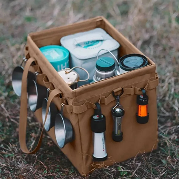 Collapsible Camping Storage Box with Multiple Pockets