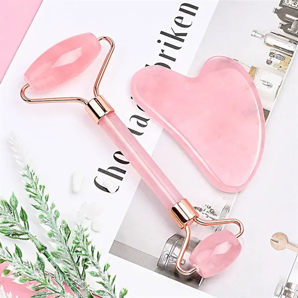 Rose Quartz Facial Massager Set