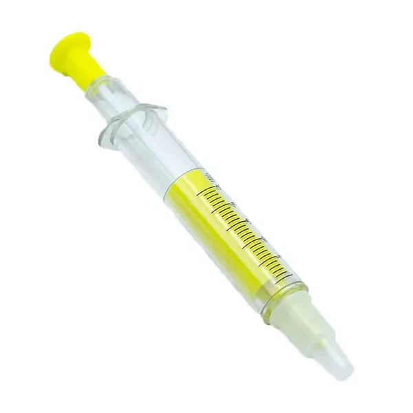 Double-Ended Syringe Fluorescent Stick Ballpoint Pen