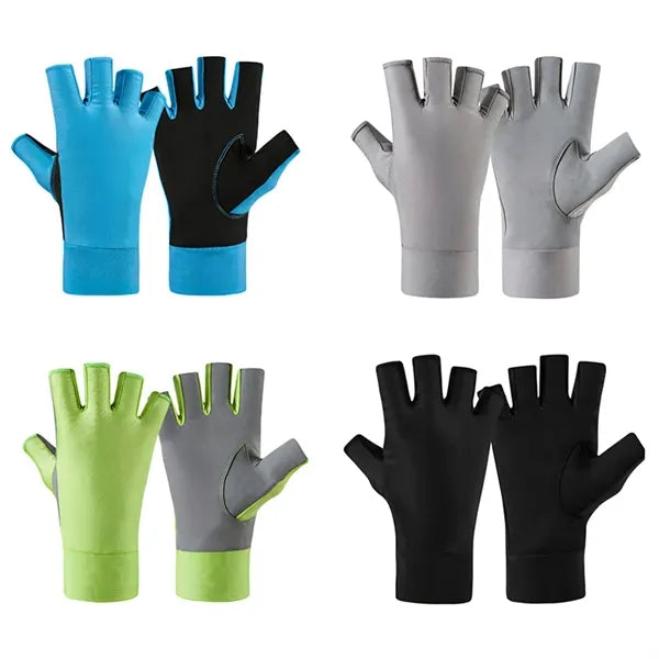 Anti-skid quick-drying half-finger light breathable gloves