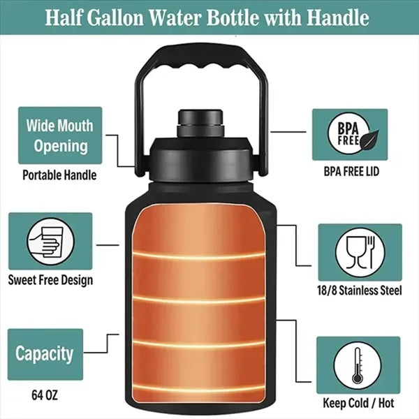 64oz Insulated Water Bottle with Handle