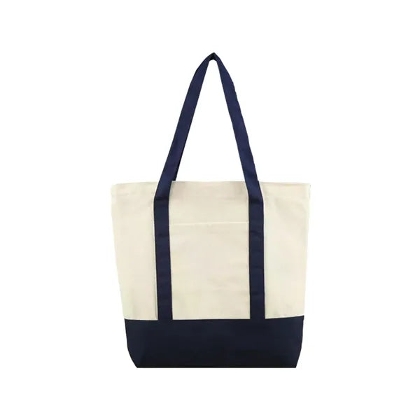 12oz Canvas Zipper Tote Bag with Inner and Front Pockets