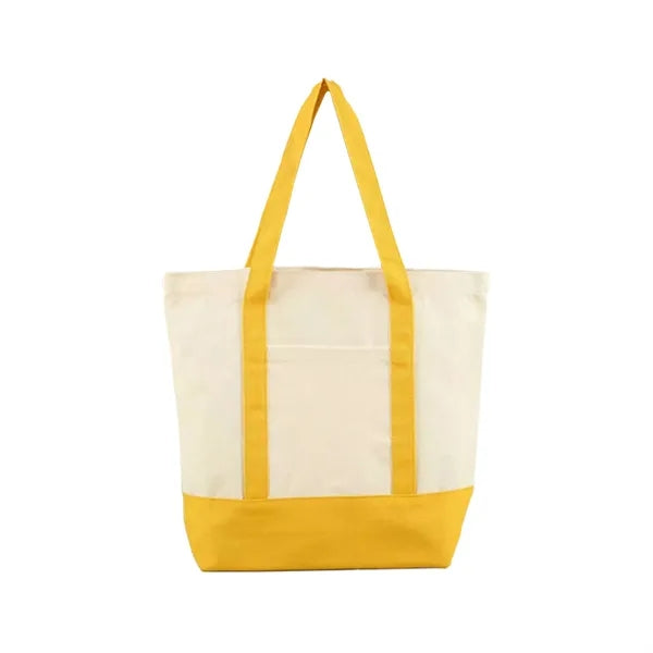 12oz Canvas Zipper Tote Bag with Inner and Front Pockets