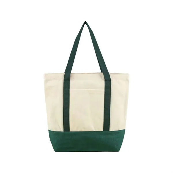 12oz Canvas Zipper Tote Bag with Inner and Front Pockets