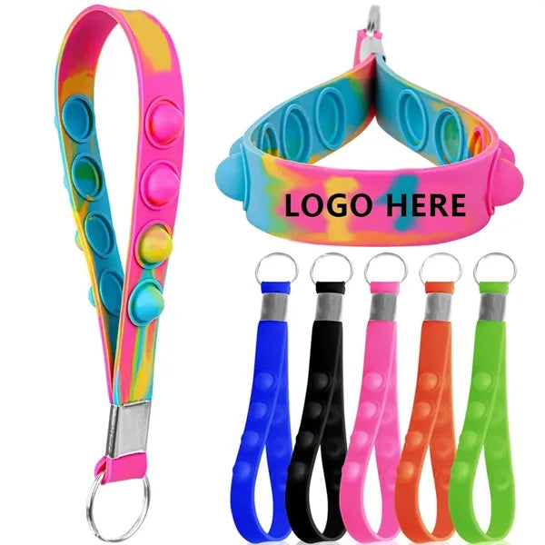 Push-Pop Stress Reliever KeyChain Silicone Key Ring