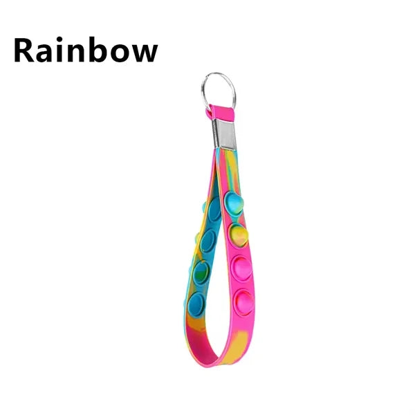 Push-Pop Stress Reliever KeyChain Silicone Key Ring