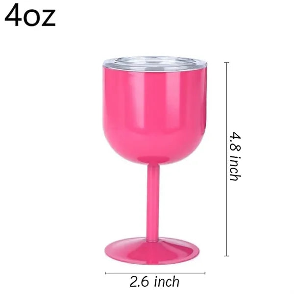4oz Stainless Steel Wine Glasses with Lid