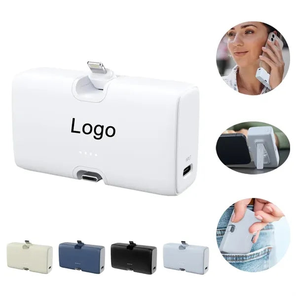 5000mAh Capsule Power Bank with 2 Built-in Connector