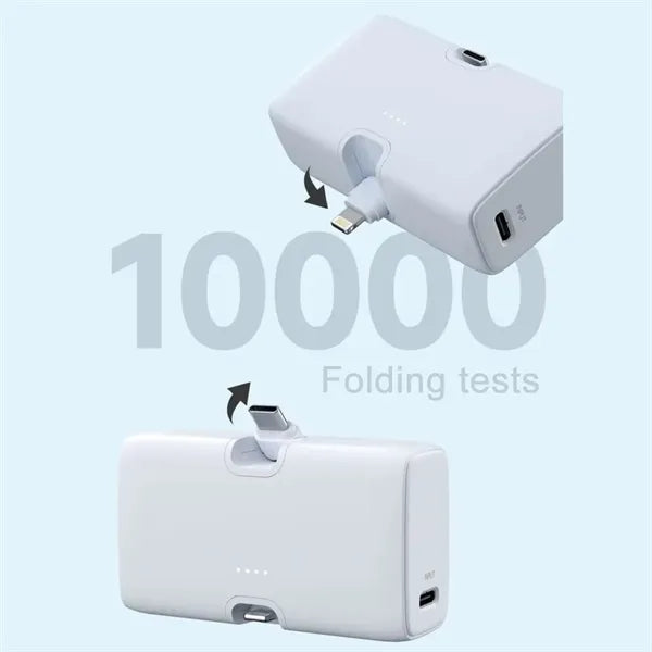 5000mAh Capsule Power Bank with 2 Built-in Connector
