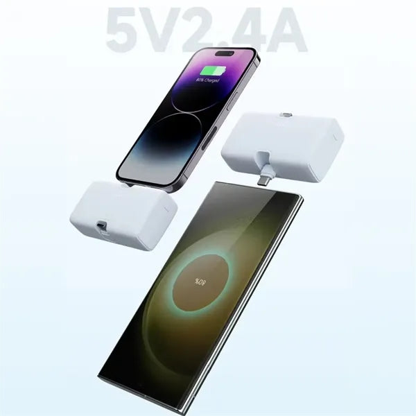 5000mAh Capsule Power Bank with 2 Built-in Connector