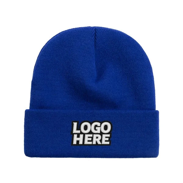 Knitted Beanie with Embroidery Patch