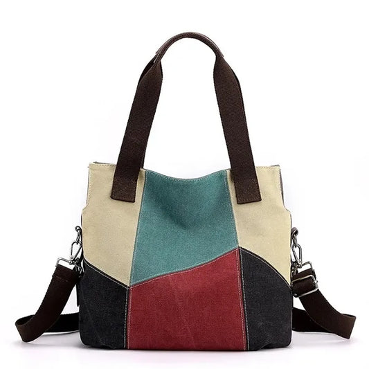 Hobo Tote Bag for Women Color Block