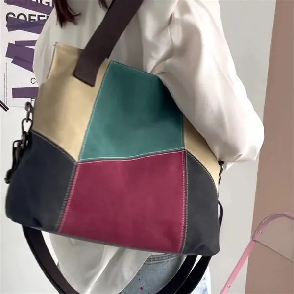 Hobo Tote Bag for Women Color Block