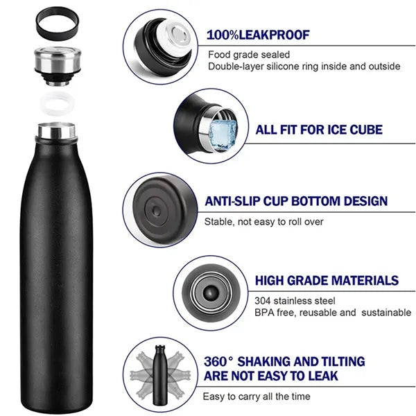17oz 24oz 32oz Cola Insulated Water Bottle Leak-Proof Lid