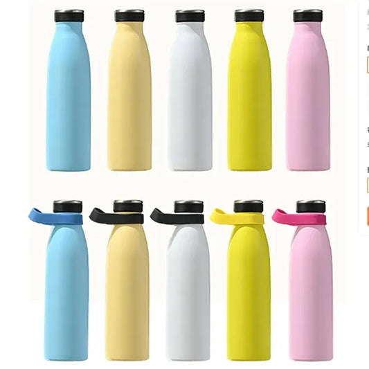 17oz Milk Insulated Water Bottle Coffee with Silicone Handle