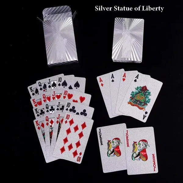Waterproof Poker Cards With Silver Foil