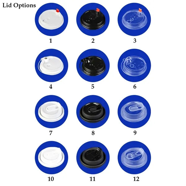 Printed Double-Wall Kraft Coffee Cup with Lid