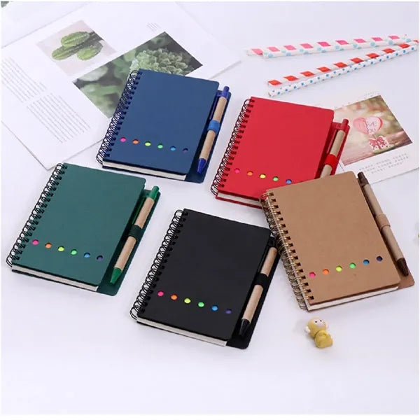 Notebooks with Sticky Notes Pens Lined Notepad Mini Journal