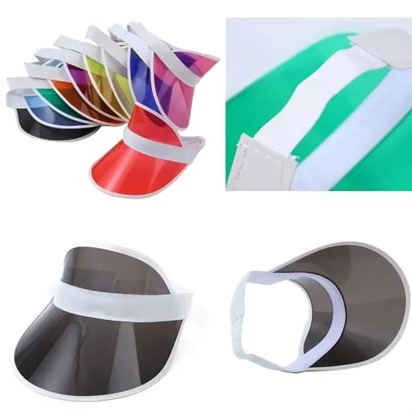 Unisex Candy Color Sun Visors Hats Plastic