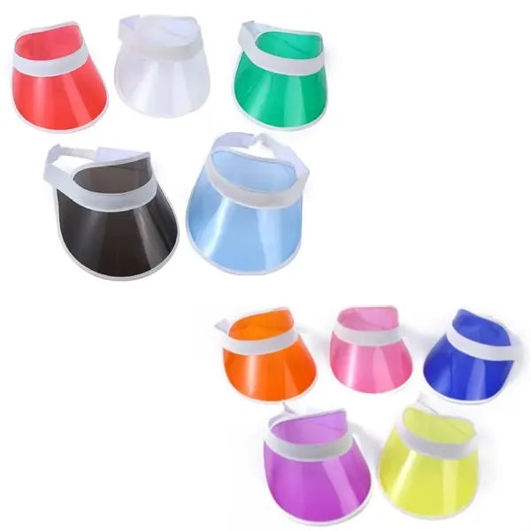 Unisex Candy Color Sun Visors Hats Plastic