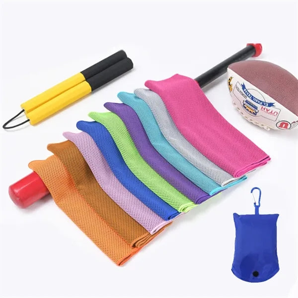 Portable Cooling Towels Set With Carabiner and Packing Pouch