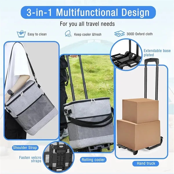 40 L Collapsible Rolling Cooler