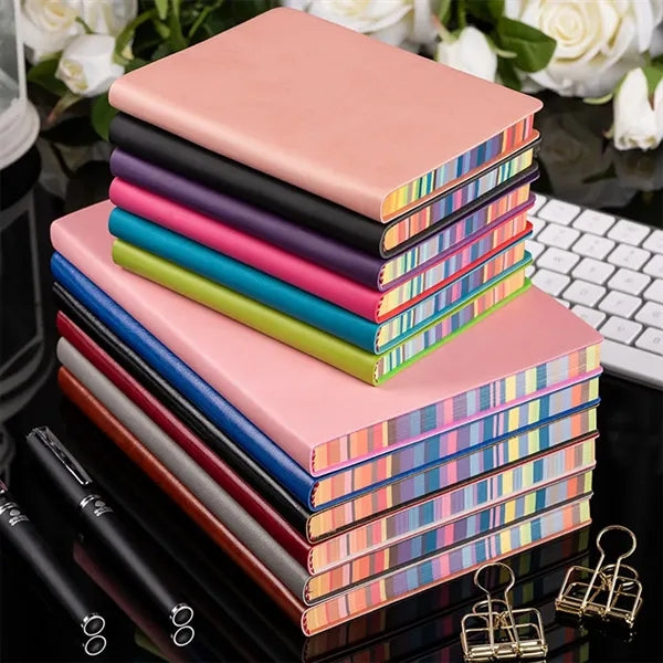 A5 Soft Cover Rainbow Edge Cute Notebook Simple Thick