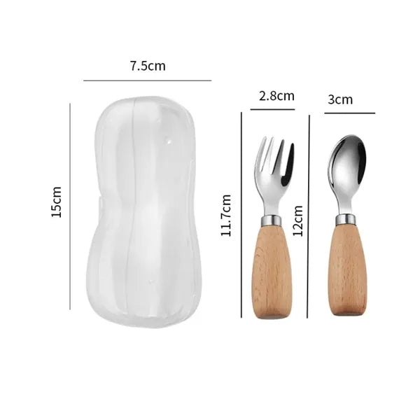 Stainless Steel Cutlery Set with Wooden Handle & Case
