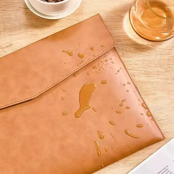 A4 PU Leather Laptop & Document Sleeve with Magnetic Closure