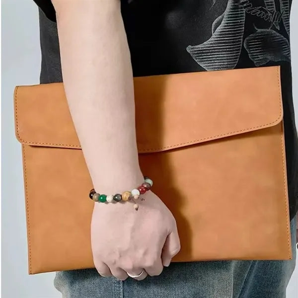 A4 PU Leather Laptop & Document Sleeve with Magnetic Closure