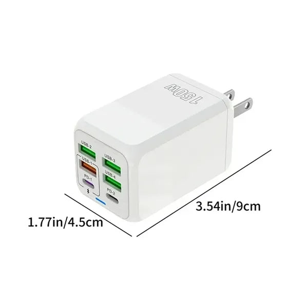 150W 6 Port USB Wall Charger with US Plug
