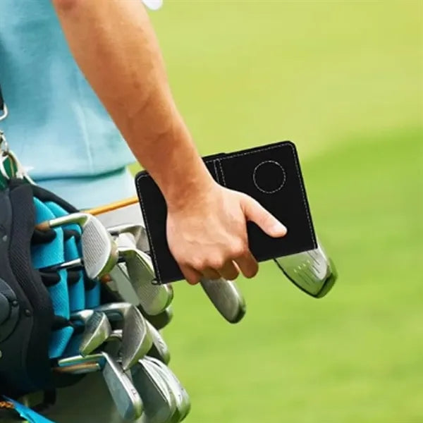 Golf Scorecard Holder with PU Leather Cover & Pen Clip