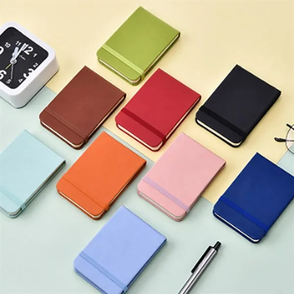 A6 PU Leather Notebook with Elastic Band Closure
