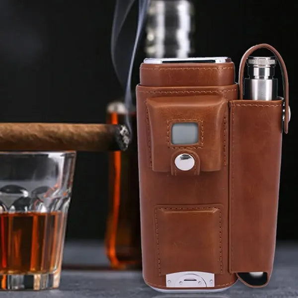Luxury Leather Cigar Case Customizable Accessories Available