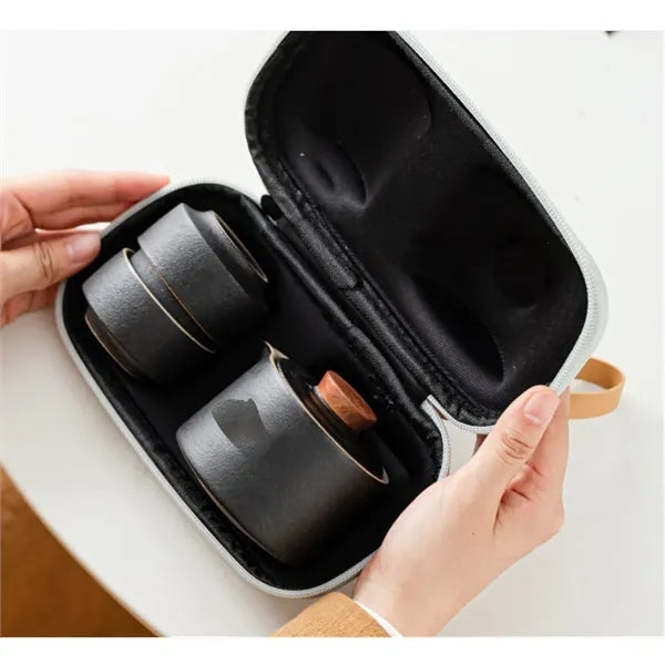 Travel Ceramic Tea Set with Portability