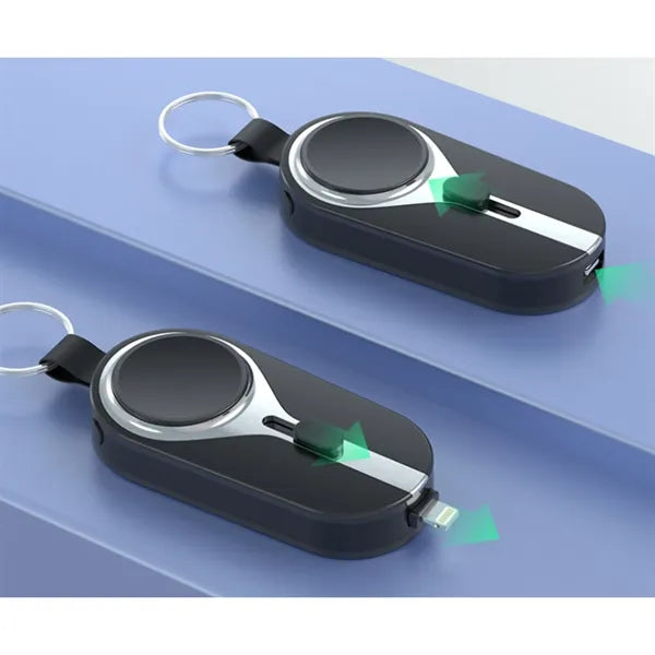 Mini Keycha in Power Bank With Watch Charger And Retractable