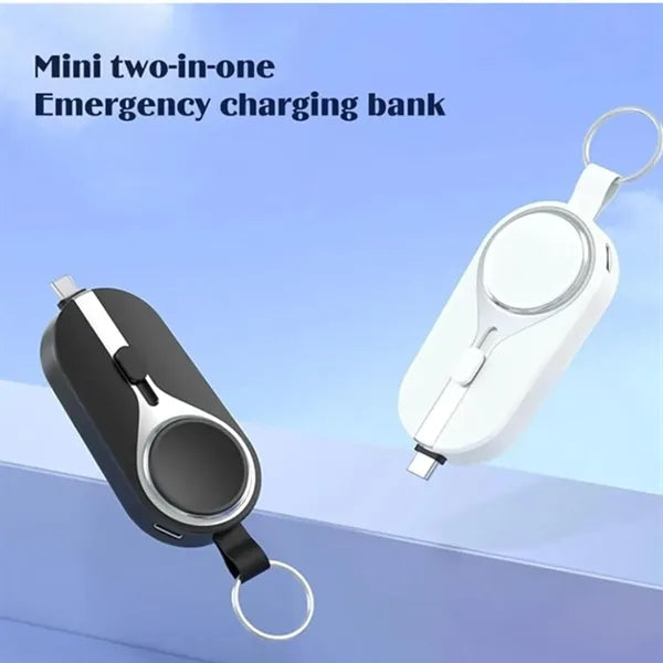 Mini Keycha in Power Bank With Watch Charger And Retractable