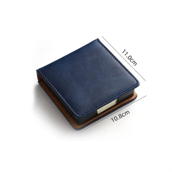 PU Leather Sticky Note Holder with Refillable Memo Pad