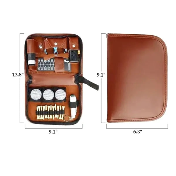 All in 1 PU Leather Multi-Compartment Golf Organizer Case