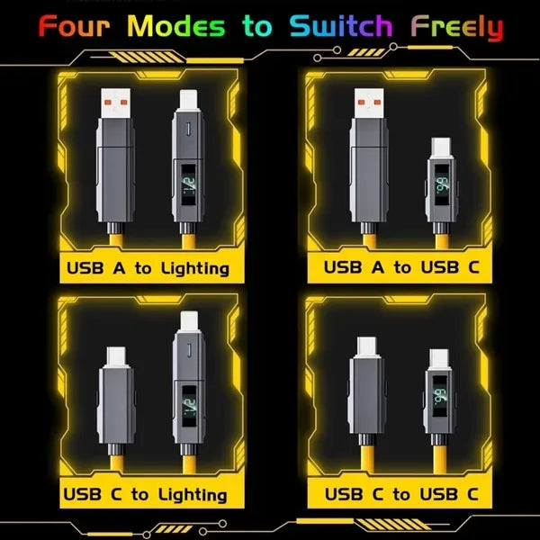 Fast Charging Self Rolling Magnetic Data Cable