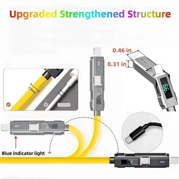 Fast Charging Self Rolling Magnetic Data Cable