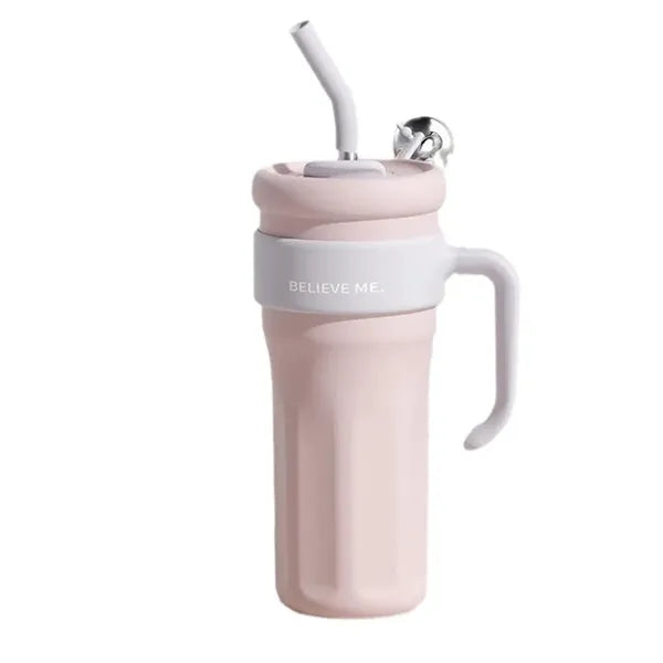 Colorful Color Modern 40 oz Tumbler with Handle and Straw