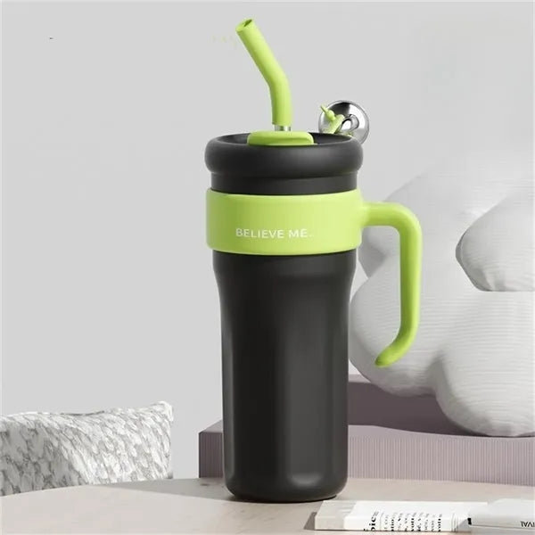 Colorful Color Modern 40 oz Tumbler with Handle and Straw