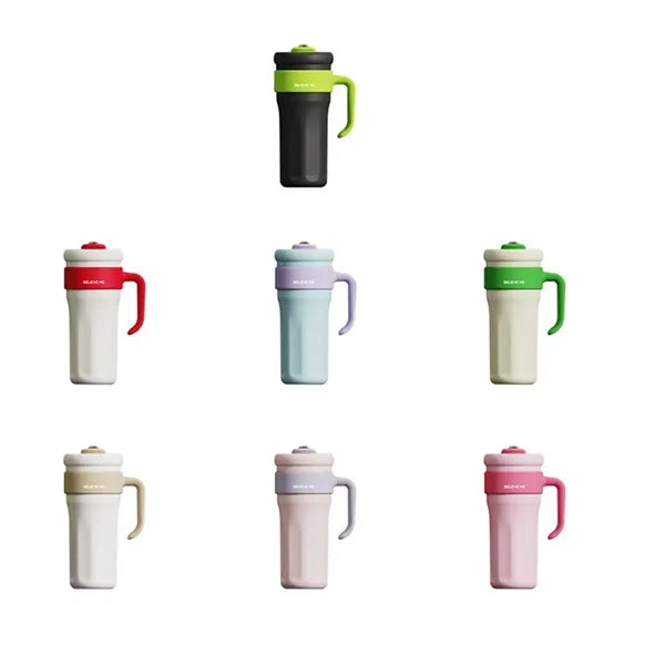 Colorful Color Modern 40 oz Tumbler with Handle and Straw