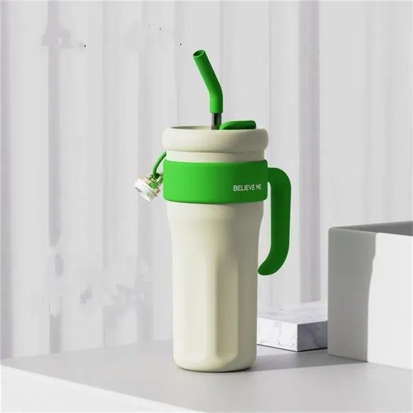 Colorful Color Modern 40 oz Tumbler with Handle and Straw
